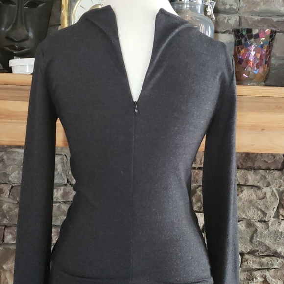 THEORY WOOL CHARCOAL DRESS SZ 6 - Picture 4 of 9